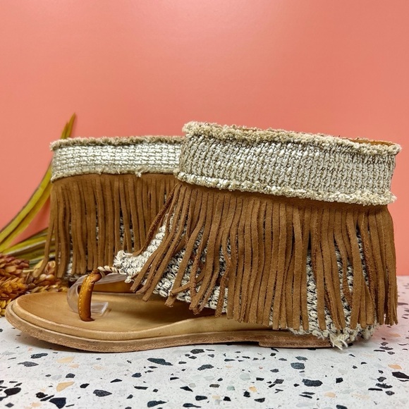 NEW Karma Of Charme x Free People Women’s Boho Fringe Tassel Sandals Sz 40 - Picture 4 of 7